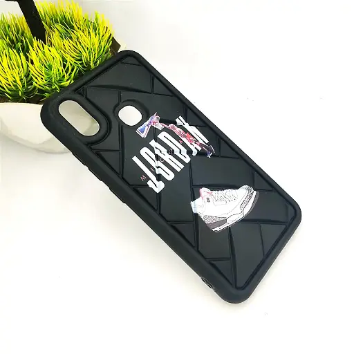 [PO14BVIY95-65-2] Vivo Y95|Y91|U1|Y91i|Y70 Flex Waves Silicone 3D Printed Case - Black
