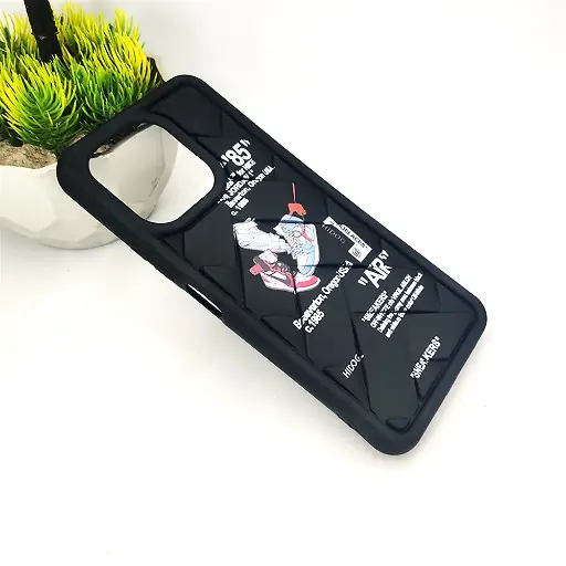 [PO14BVIY28-65-2] Vivo Y28 4G Flex Waves Pattern Silicone 3D Printed Back Case - Black