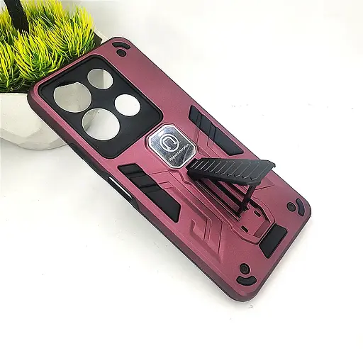 [PO39BINOT30-2-21] Infinix Note 30 4G Armor With Stand Back Case (Maroon)