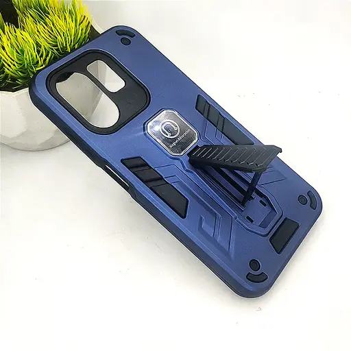 [PO39BIHOT50I-2-17] Infinix Hot 50i/Smart 9/Smart 9 4G Armor With Stand Back Case (Navy Blue)