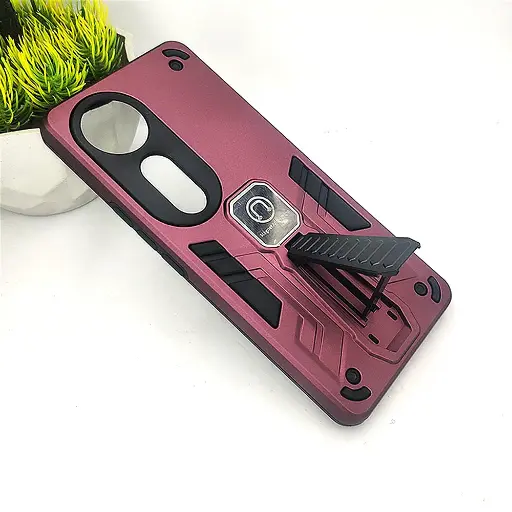 [PO39BVIV40-2-21] Vivo V40 5G Armor With Stand Back Case (Maroon)