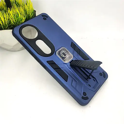 [PO39BVIV40-2-17] Vivo V40 5G Armor With Stand Back Case (Navy Blue)