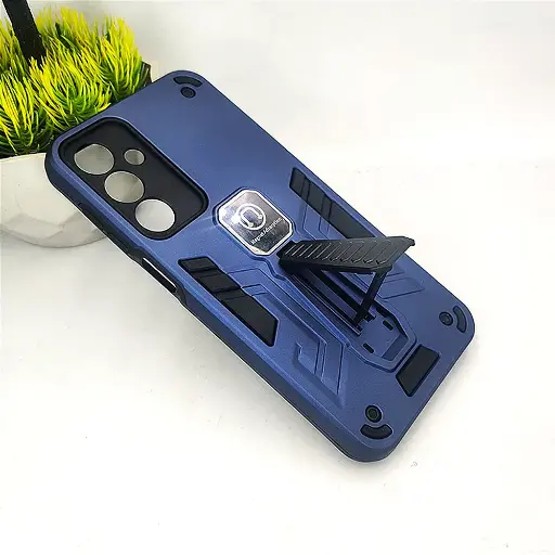 [PO39BSA16-2-17] Samsung A16 Armour With Stand Back Case (Navy Blue)