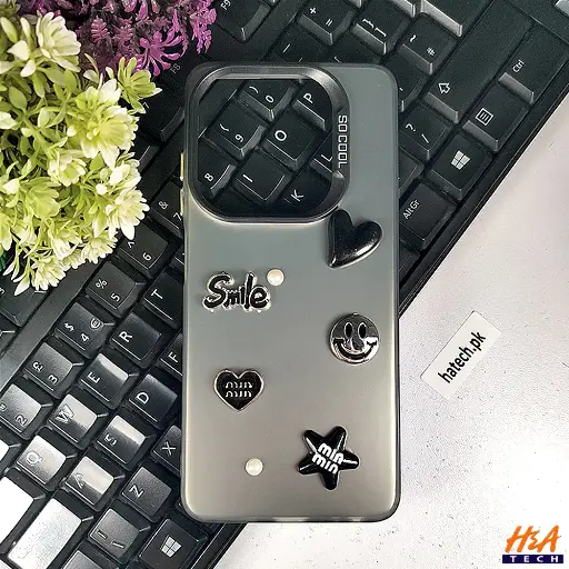 [PO8BISMRT8-13-9] Infinix Hot 40i|Smart 8|Smart 8 Pro |Tecno Pop 8|Spark 20C|Spark 20So Cool Smile Face Back Case (Gray)
