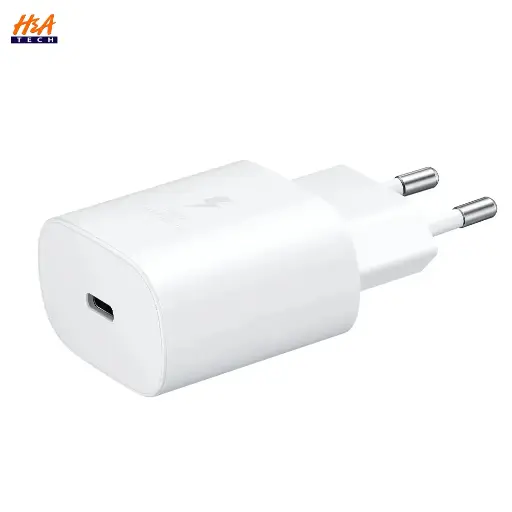  Samsung 25w Power Adapter W/o Cable White 2 Pin Eu Plug New Version