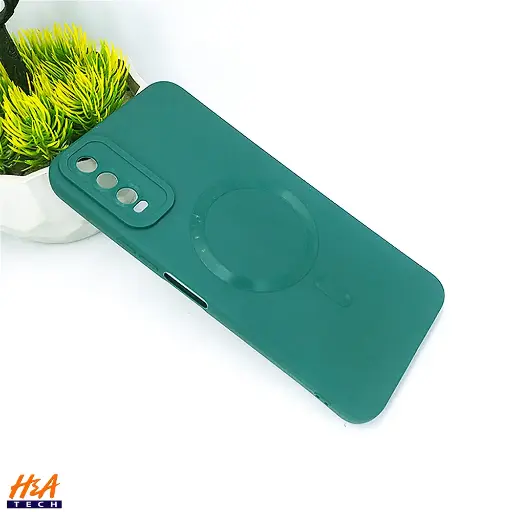 [PO14BVIY20-16-11] Vivo Y20 Y20i Y20s Y12s Y12a Soft Silicone MagSafe Logo Back Case - Green