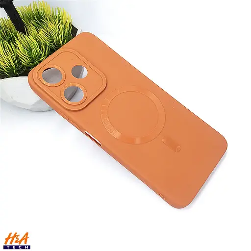 [PO14BMI13-16-13] Xiaomi Redmi 13 4G|Note 13R Soft Silicone Magsafe Logo Back Case (Brown)