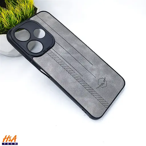 [PO18BMI13-2-9] Xiaomi Redmi 13|Note 13R Soft Leather Back Case (Gray)