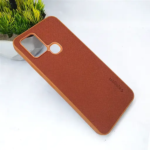 [PO32BIHOT10-16-13] Infinix Hot 10 Spigen Hard Dotted Leather Back Case (Brown)