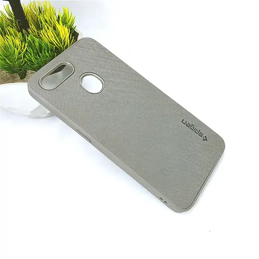 [PO32BOA5S-16-36] Oppo A5S|F9|A12|A7|A11K Spigen Hard Dotted Leather Back Case (Natural Titanium)