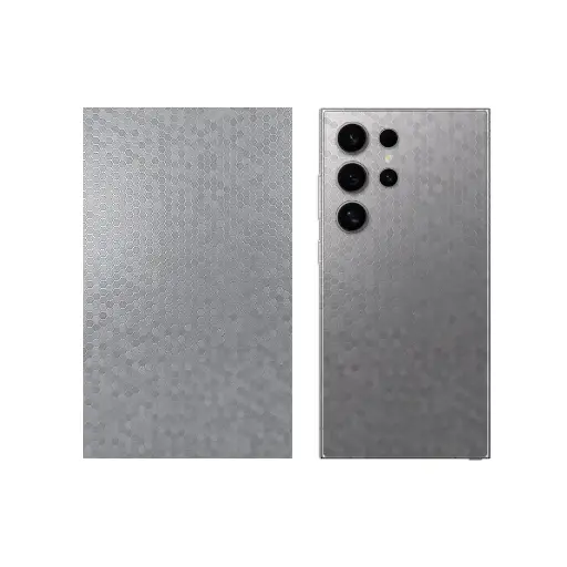 [SKIN-18-TXURSLVR] 3D Texture Silver Mobile Back Skin - Customizable Bubble Design