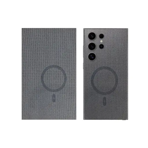 [SKIN-18-MGSFSVLR] Fabric Texture Design Mobile Back Customize Skin (Megsafe Logo Silver)