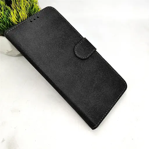 [PO42FBOF19PR-2-2] Oppo F19 Pro Luxuary Leather Book Case (Black)
