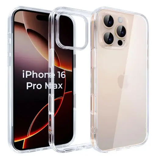 [PO7BIP16PMX-7] iPhone 16 Pro Max Berlia Clear Hard Transparent|TPU Back Case