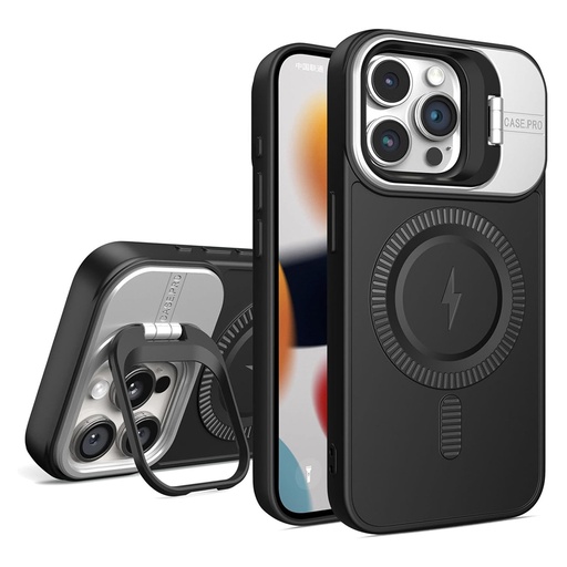 [PO14BIP16PMAX-69-2] iPhone 16 Pro Max 3D Creative Magnetic Back Case (Black)