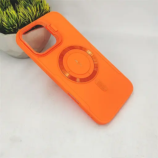 [PO14BIP16PMAX-69-8] iPhone 16 Pro Max 3D Creative Magnetic Back Case (Orange)
