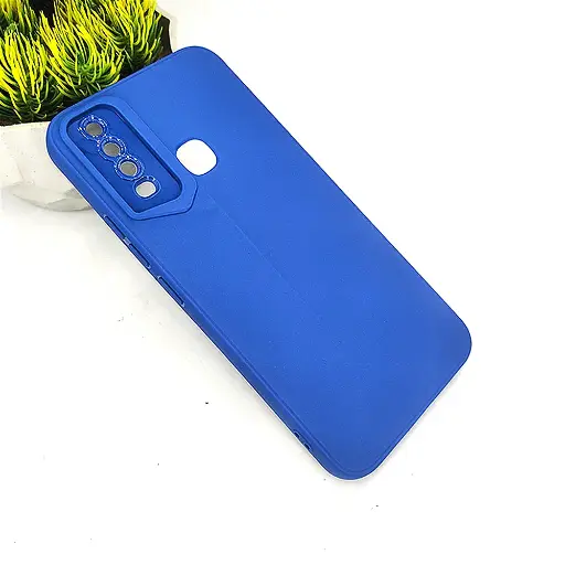 [PO14BVIY17-23-3] Vivo Y17 Y15 Y12 Y11 Soft Silicone Back Case - Blue Protective Cover