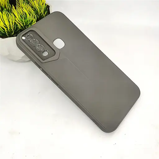 [PO14BVIY17-23-36] Vivo Y17 Y15 Y12 Y11 Soft Silicone Back Case - Natural Titanium Design