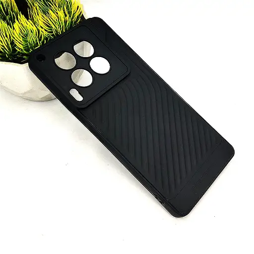 [PO14BTCMN30-12-2] Tecno Camon 30 4G GEAR 4 Luxuary Carbon Texture Soft Silicone Back Case (Black)