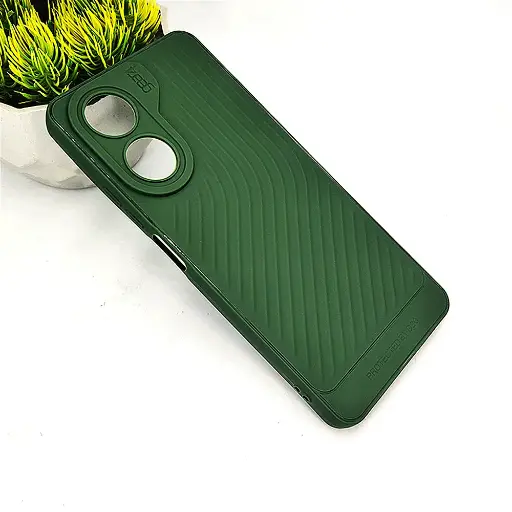 [PO14BOA58-12-11] Oppo A58 4G GEAR 4 Luxuary Carbon Texture Soft Silicone Back Case (Green)