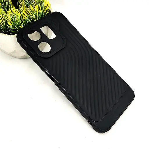 [PO14BIHOT50I-12-2] Infinix Hot 50i|Smart 9|Smart 9 HD GEAR 4 Luxuary Carbon Texture Soft Silicone Back Case (Black)