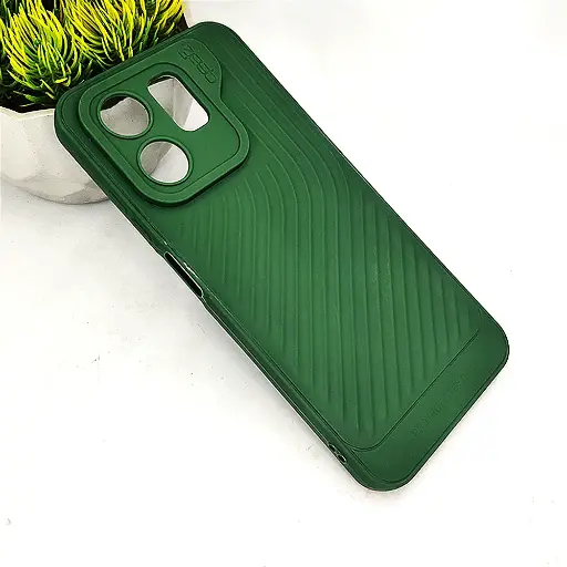 [PO14BIHOT50I-12-11] Infinix Hot 50i|Smart 9|Smart 9 HD GEAR 4 Luxuary Carbon Texture Soft Silicone Back Case (Green)