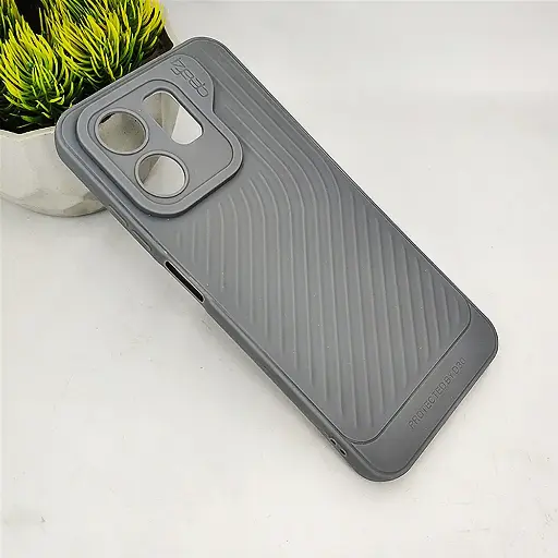 [PO14BIHOT50I-12-9] Infinix Hot 50i|Smart 9|Smart 9 HD GEAR 4 Luxuary Carbon Texture Soft Silicone Back Case (Gray)