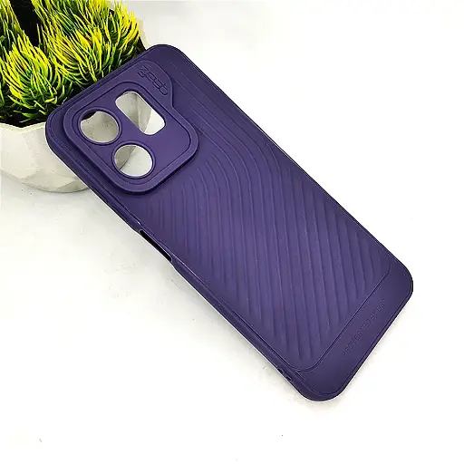 [PO14BIHOT50I-12-12] Infinix Hot 50i|Smart 9|Smart 9 HD GEAR 4 Luxuary Carbon Texture Soft Silicone Back Case (Purple)