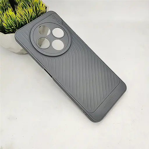 [PO14BMI14C-12-9] Xiaomi Redmi 14C|Poco C75 GEAR 4 Luxuary Carbon Texture Soft Silicone Back Case (Gray)