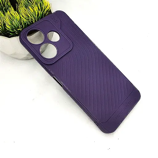 [PO14BMI13-12-12] Xiaomi Redmi 13 GEAR 4 Luxuary Carbon Texture Soft Silicone Back Case (Purple)