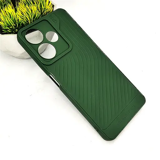 [PO14BIHOT30-12-11] Infinix Hot 30 GEAR 4 Luxuary Carbon Texture Soft Silicone Back Case (Green)