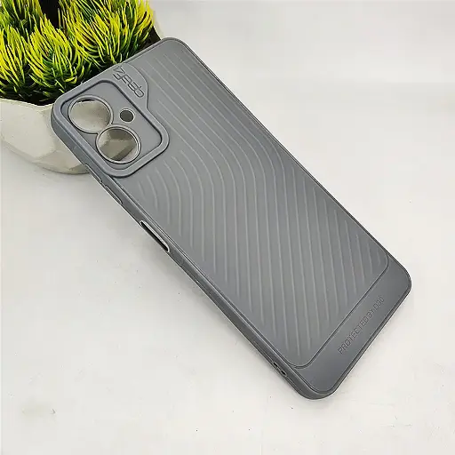 [PO14BSA06-12-9] Samsung Galaxy A06 GEAR 4 Luxuary Carbon Texture Soft Silicone Back Case (Gray)