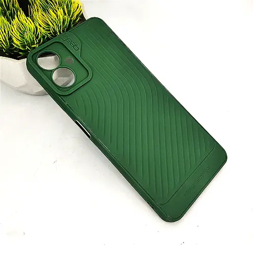 [PO14BSA06-12-11] Samsung Galaxy A06 GEAR 4 Luxuary Carbon Texture Soft Silicone Back Case (Green)