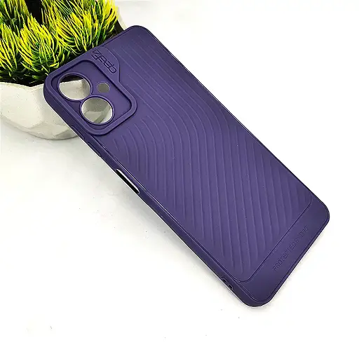 [PO14BSA06-12-12] Samsung Galaxy A06 GEAR 4 Luxuary Carbon Texture Soft Silicone Back Case (Purple)