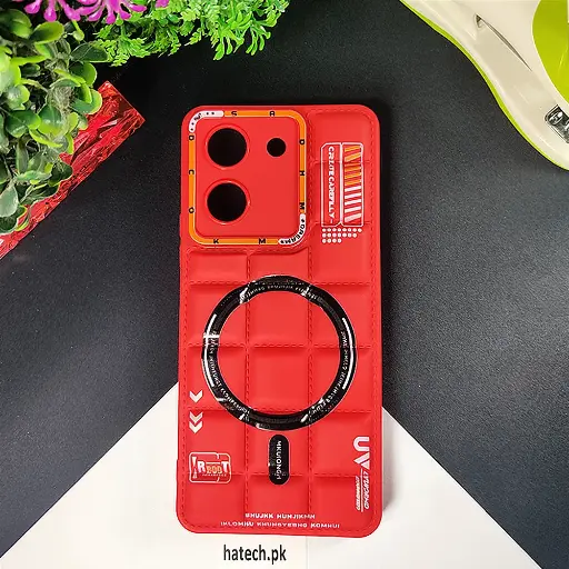 [PO14BVIY36-70-4] Vivo Y36 4G/5G/Y27s 3D Cubes Puffer Printed Back Case - Red
