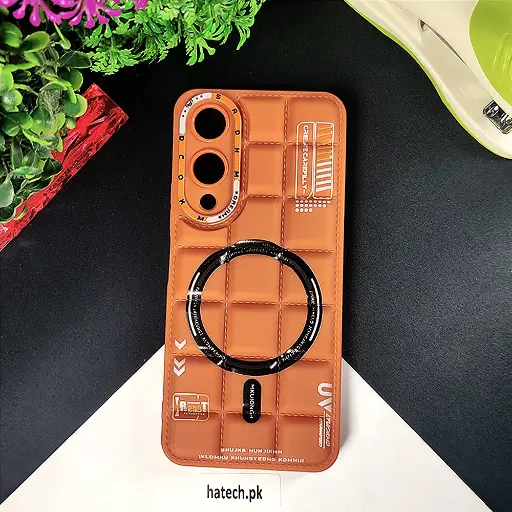 [PO14BVIY17S-70-13] Vivo Y17s 4G 3D Cubes Puffer Printed Back Case - Brown Design
