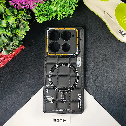 [PO14BINOT40PR-70-2] Infinix Note 40 Pro 3D Cubes Puffer Printed Back Case (Black)