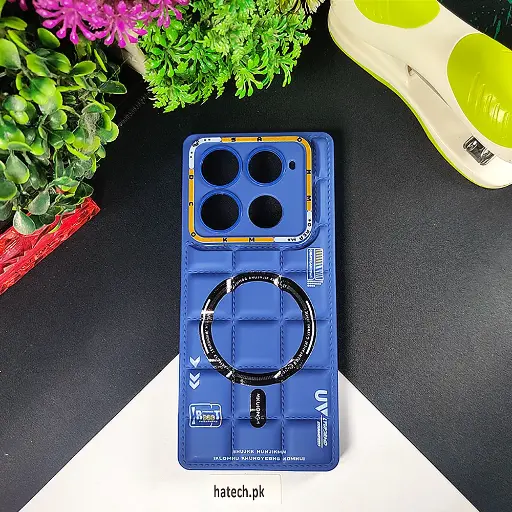 [PO14BINOT40PR-70-17] Infinix Note 40 Pro 3D Cubes Puffer Printed Back Case (Navy Blue)