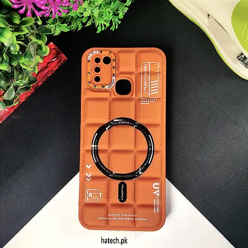 [PO14BISMRT5-70-13] Infinix Smart 5|Smart 6|Hot 10 Lite 3D Cubes Puffer Printed Back Case (Brown)