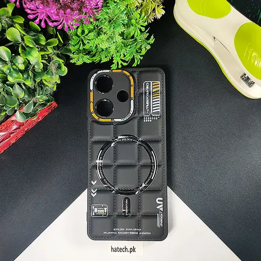 [PO14BIHOT30PY-70-2] Infinix Hot 30 Play 3D Cubes Puffer Printed Back Case (Black)