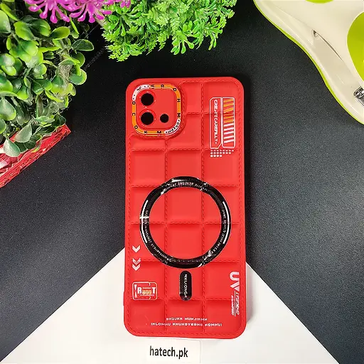 [PO14BOA16E-70-4] Oppo A16E|A16K 3D Cubes Puffer Printed Back Case (Red)