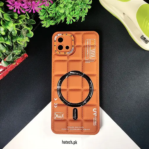 [PO14BOA16E-70-13] Oppo A16E|A16K 3D Cubes Puffer Printed Back Case (Brown)