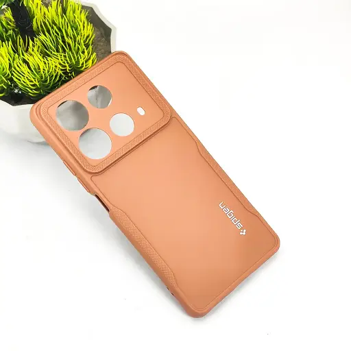 [PO14BINOT40-71-13] Infinix Note 40 Soft Silicone Back Case - Brown, Flexible & Protective