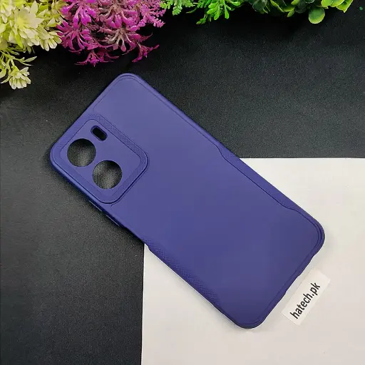 [PO14BVIY16-71-17] Navy Blue Soft Silicone Back Case for Vivo Y16/Y02S