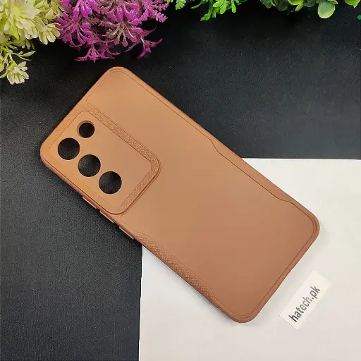 [PO14BVIY100-71-13] Soft Silicone Back Case for Vivo Y100 4G - Brown