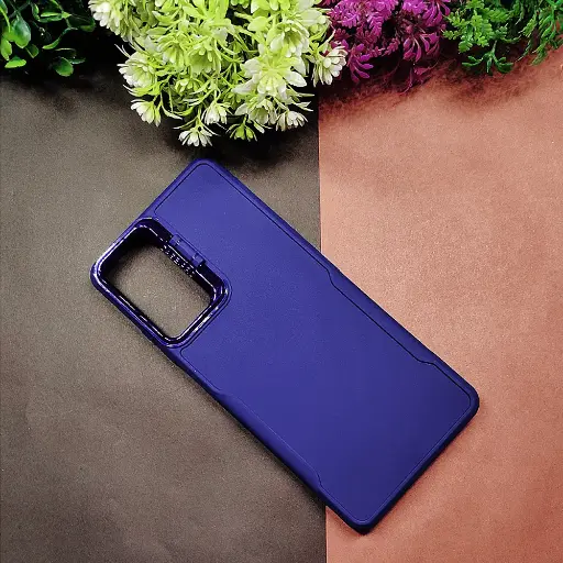 [PO14BSA34-72-17] Samsung Galaxy A34 Case Pro Camera Stand Soft Silicone Back Case (Navy Blue)