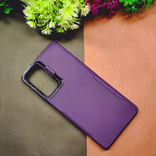 [PO14BSA55-72-12] Samsung Galaxy A55 5G Case Pro Camera Stand Soft Silicone Back Case (Purple)