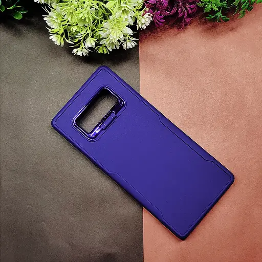 [PO14BSNOT8-72-17] Samsung Galaxy Note 8 Case Pro Camera Stand Soft Silicone Back Case (Navy Blue)