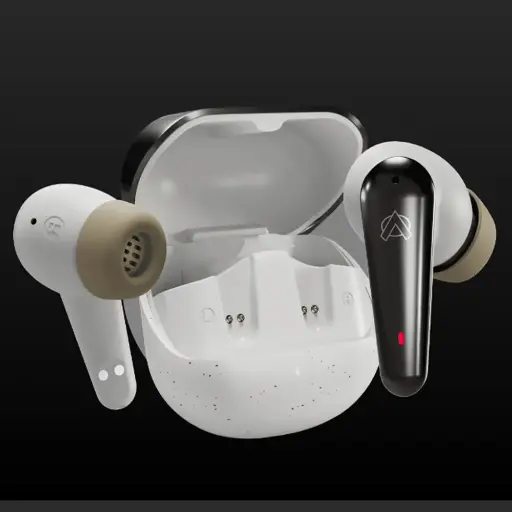 [HFB7AD8-19-1] Audionic 595 Wireless Bluetooth Earbuds Flip (White)