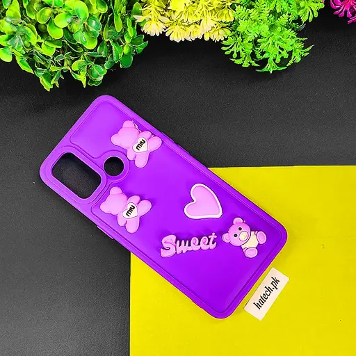 [PO51BOA53-3-12] Oppo A53 Sweet Bear Silicone Back Case (Purple)